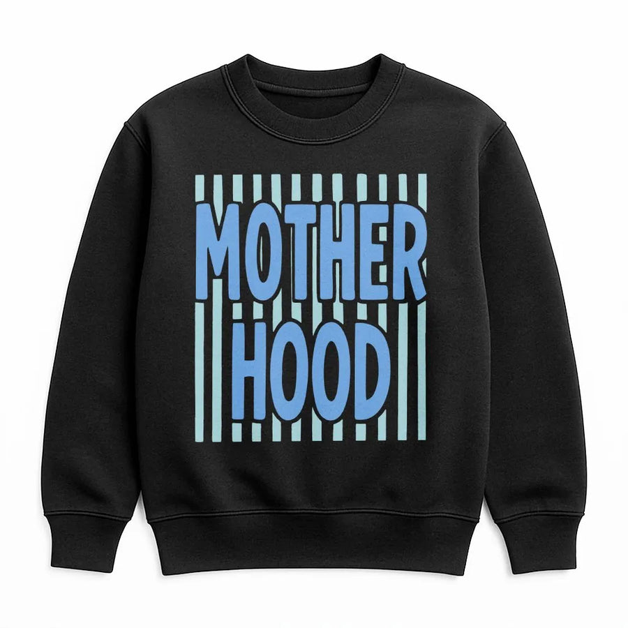 Motherhood Sweatshirt | Striped Preppy Typography | Premium Soft Cotton Blend | Gift For New Mom Or Expecting Mother