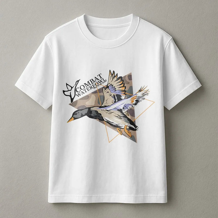 Duck Hunting T-Shirt | Combat Waterfowl Camo Graphic | 100% Breathable Cotton | Premium Outdoor Sportsman Gift for Hunters