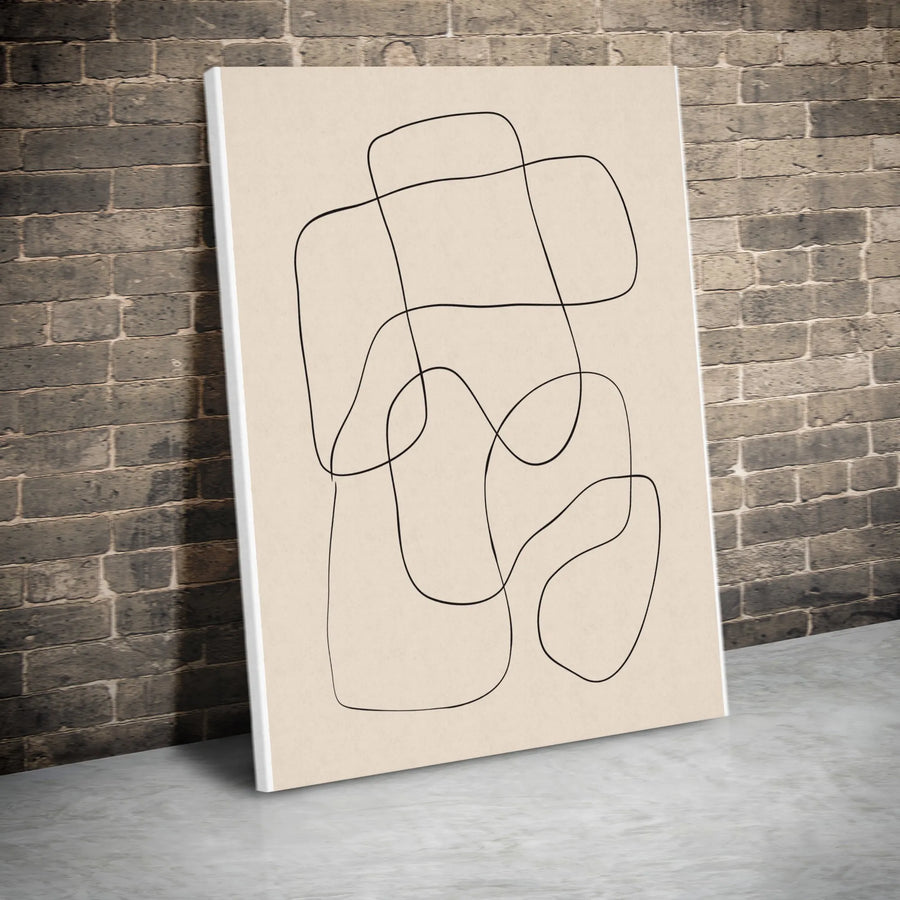 Minimalist Abstract Line Art Canvas | Continuous Line Squiggle Drawing | Premium Gallery Wrap Canvas | Modern Wall Decor for Living Room Gift