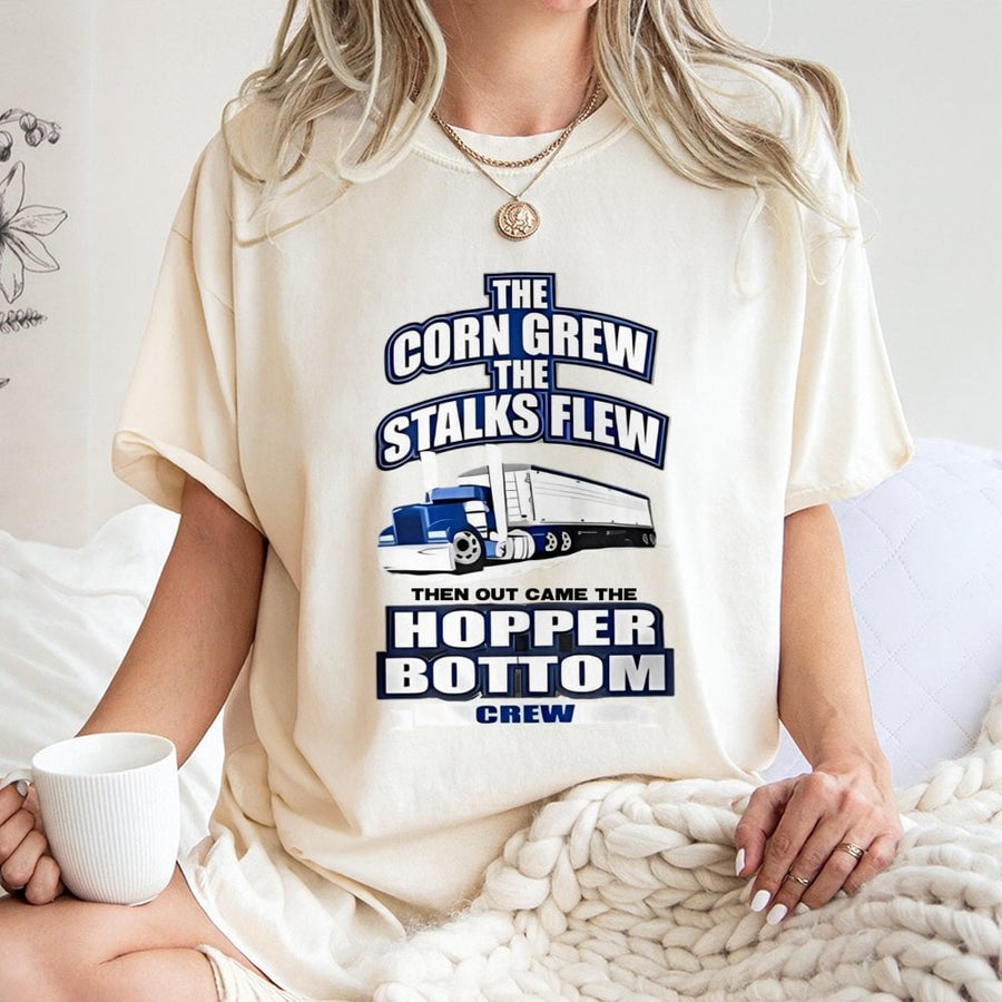Hopper Bottom Trucker T-Shirt | Funny Grain Hauler Farm Life Graphic | Premium 100% Cotton Apparel | Gift for Semi Truck Drivers & Farmers