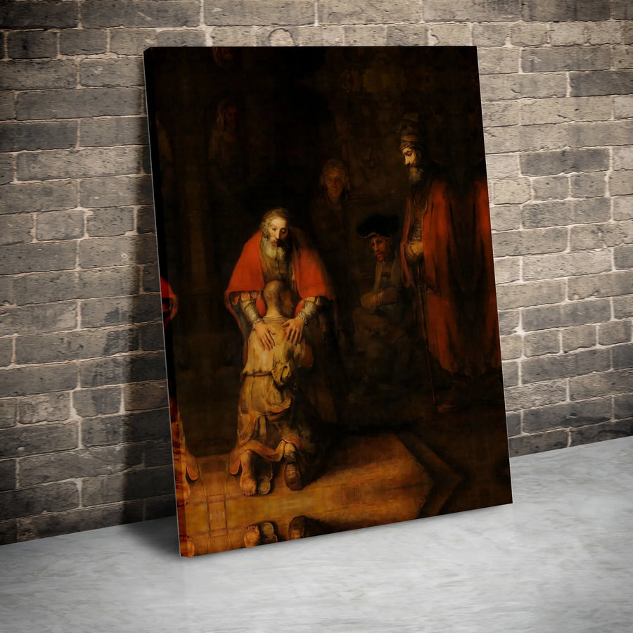 Prodigal Son Canvas Print | Rembrandt Masterpiece Reproduction | Premium Fade-Resistant Canvas | Christian Home Decor Gift