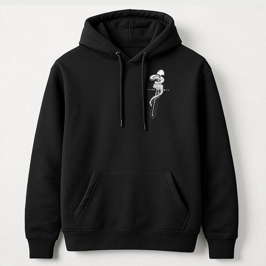 Anime Snake Sword Hoodie | Minimalist Japanese Graphic Print | Premium Cotton Blend | Unisex Streetwear Gift for Manga Fans