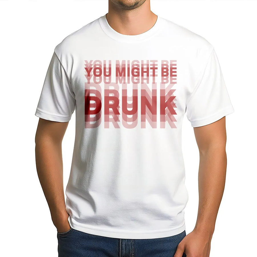 You Might Be Drunk T-Shirt | Funny Double Vision Graphic Print | Premium 100% Cotton | College Party Humor Gift for Men and Women