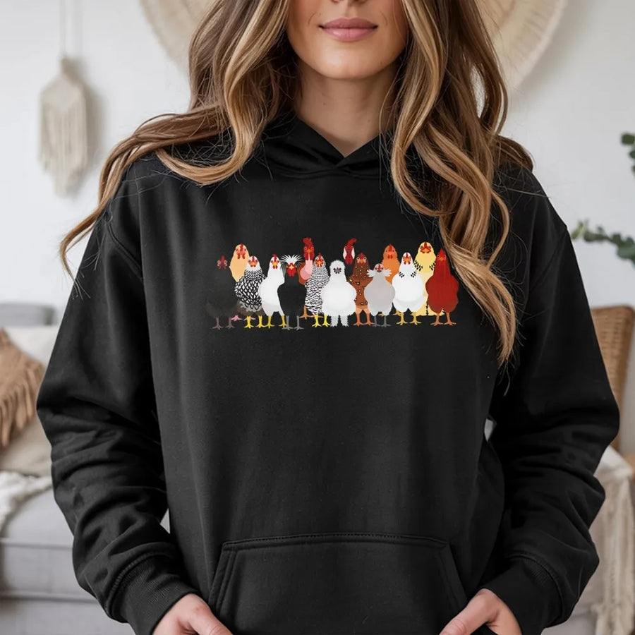 Chicken Hoodie | Funny Farm Animal Graphic Print | Soft Cotton-Poly Blend | Premium Gift for Chicken Lovers and Homesteaders