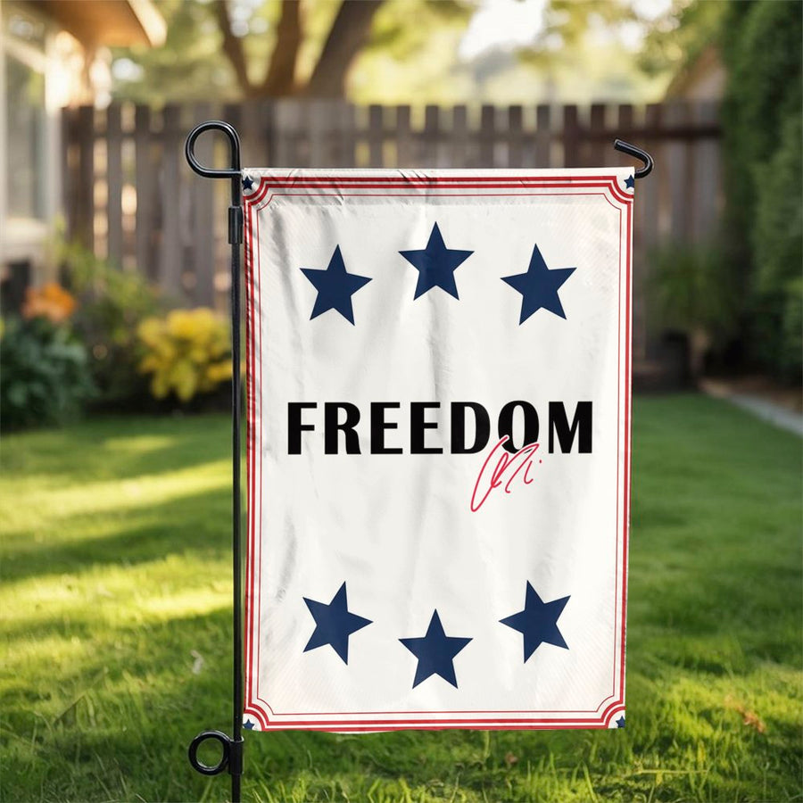 Freedom Patriotic Garden Flag | Minimalist Star Design | Premium Weather-Resistant Polyester | Outdoor Yard Decor Gift