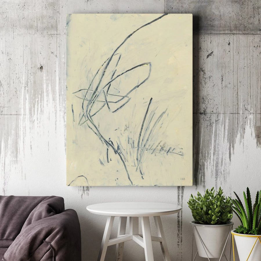 Abstract Line Art Vertical Canvas | Modern Minimalist Sketch Print | Premium Thick Gallery Wrap | Contemporary Home Decor Gift