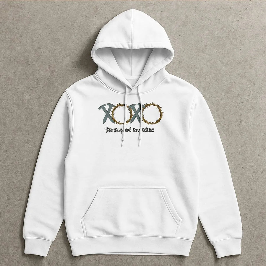 XOXO The Original Love Letters Hoodie | Christian Crown of Thorns Graphic | Premium Cotton Blend | Faith Based Gift for Men and Women