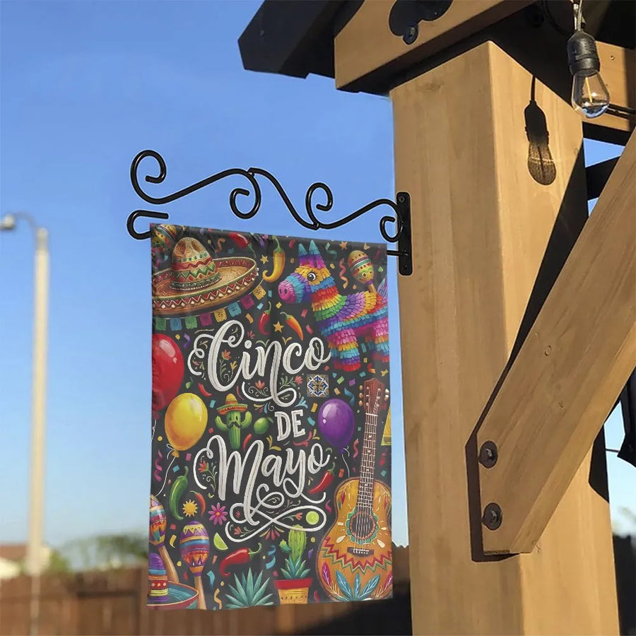 Cinco de Mayo Garden Flag | Double Sided Mexican Fiesta Banner | Weather-Resistant Polyester | Outdoor Patio & Yard Decor Gift