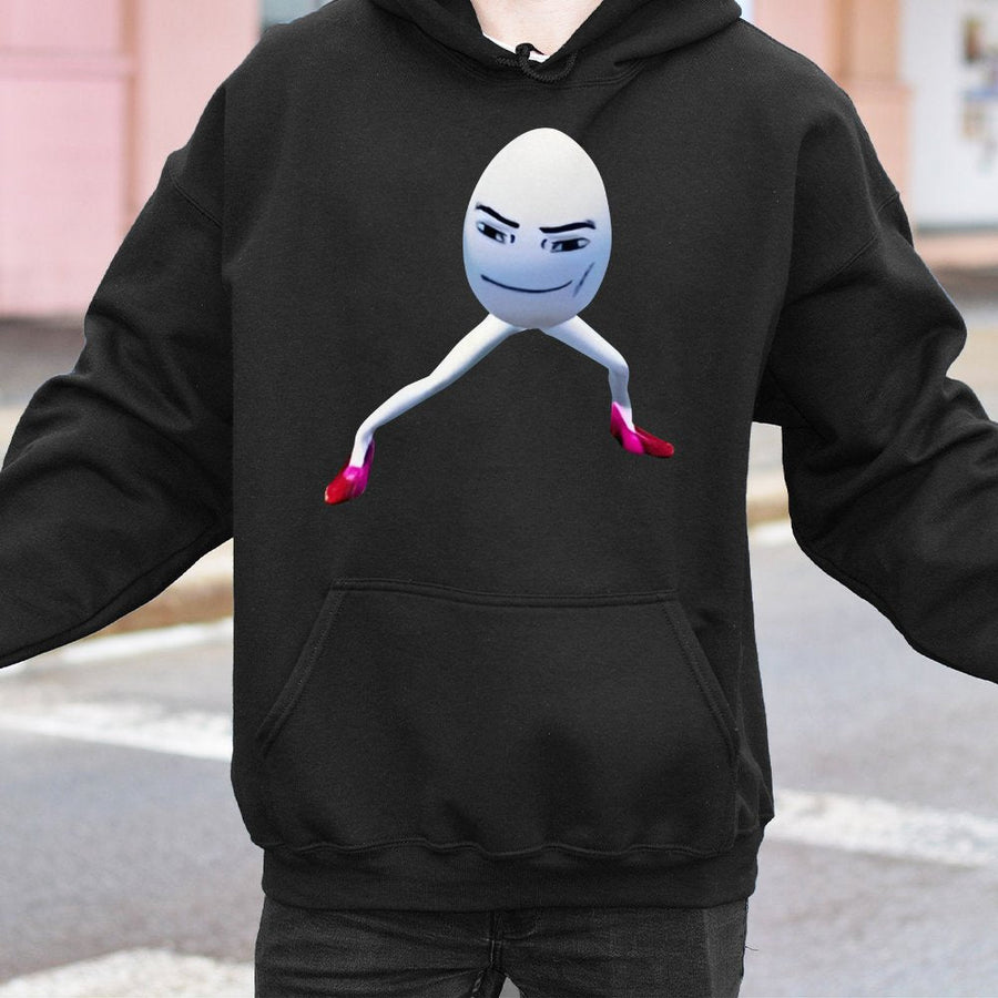 Egg In High Heels Hoodie | Funny Viral Meme Graphic Sweatshirt | Premium Cotton Blend | Gift For Gamers And Internet Culture Fans