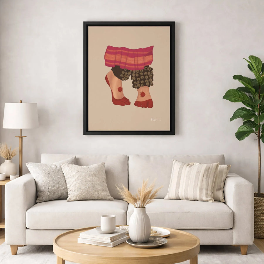 Indian Classical Dance Canvas Print | Kathak Dancer Ghungroos Feet Wall Art | Premium Gallery Wrapped Decor | Traditional Cultural Gift For Home