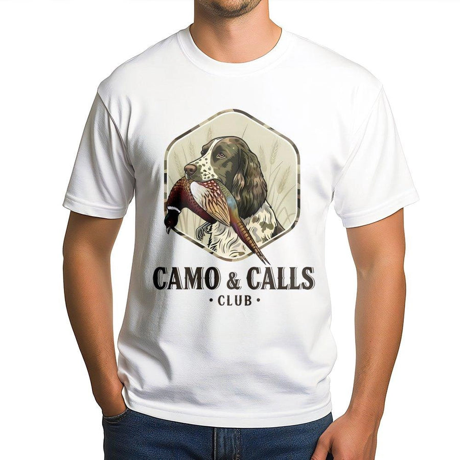 English Springer Spaniel T-Shirt | Pheasant Hunting Bird Dog Graphic | Premium Cotton Wildlife Apparel | Outdoor Sportsman Gift for Hunters