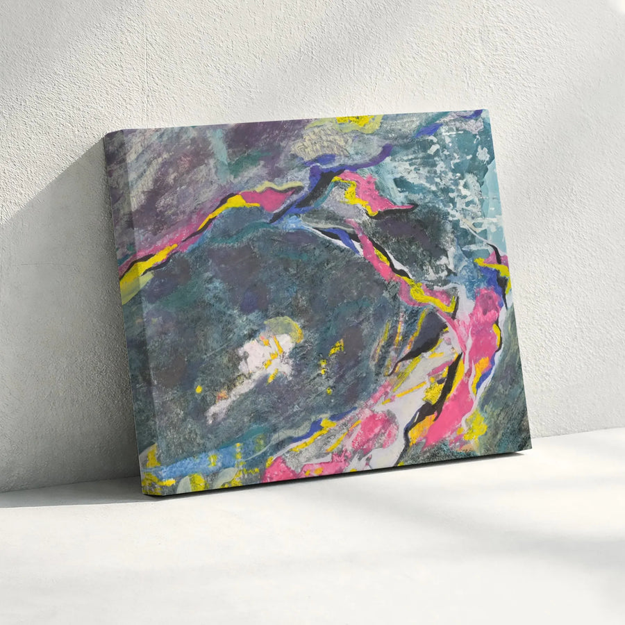 Abstract Canvas Wall Art | Colorful Modern Painting Print with Textured Effect | Premium 1.25" Thick Gallery Wrap | Living Room & Office Decor Gift