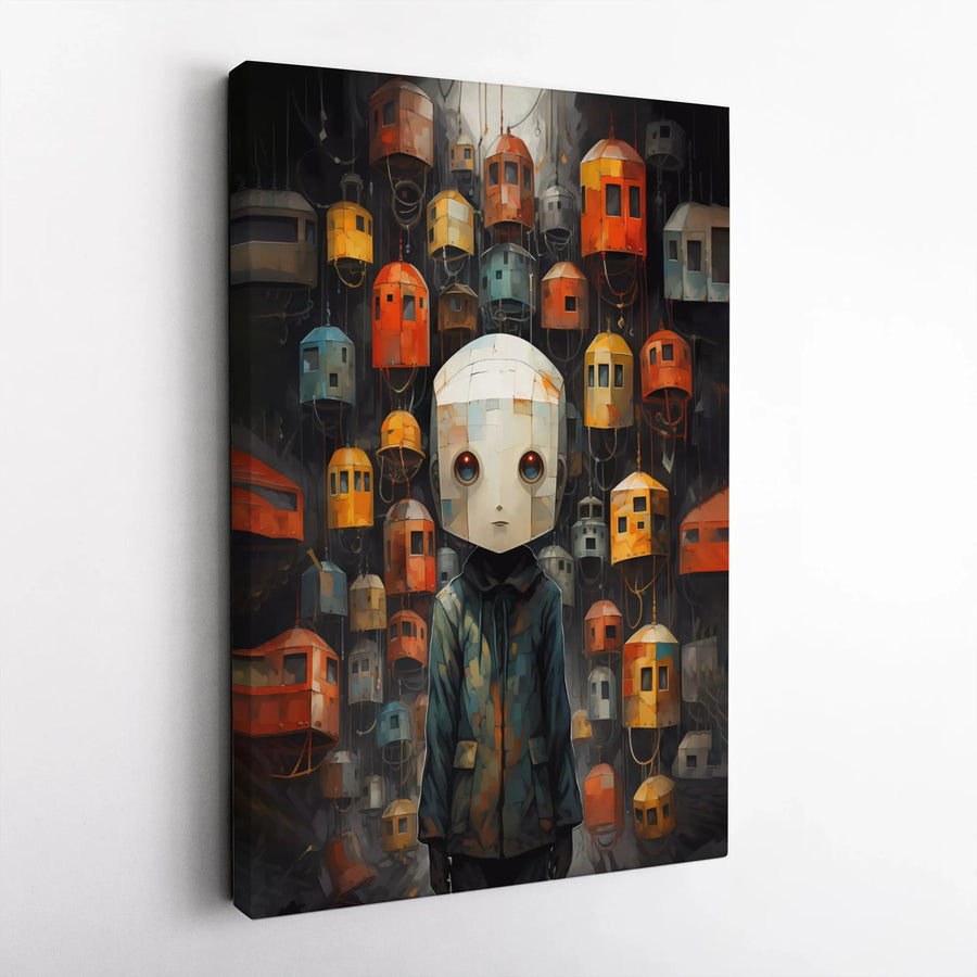 Surreal Robot Wall Art | Whimsical Sci-Fi Character Canvas | Premium Fade-Resistant Print | Unique Modern Home Decor Gift