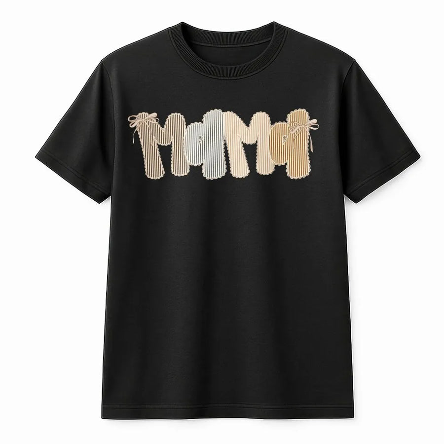 Mama T-Shirt | Trendy Seersucker Style Graphic Tee | Soft 100% Cotton | Mothers Day Gift for New Mom