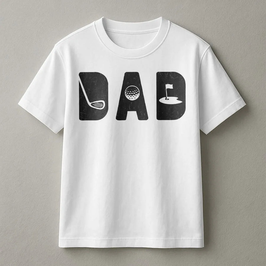Funny Golf Dad T-Shirt | Vintage Style DAD Graphic Tee | Premium Cotton Apparel | Father's Day Gift for Golfer
