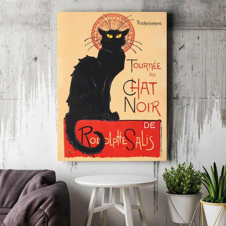 Le Chat Noir Poster | Vintage French Art Print | Premium 1.25 Inch Gallery Canvas | Artistic Home Decor Gift