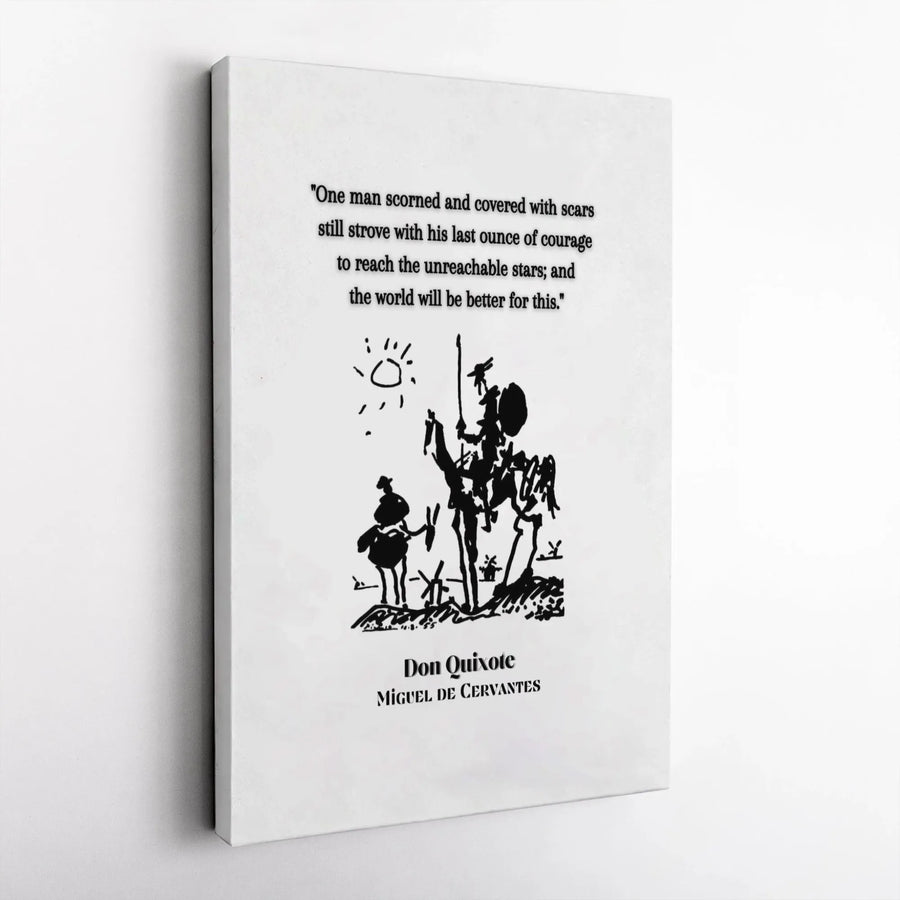 Don Quixote Quote Wall Art | Reach The Unreachable Stars Literary Print | Premium Gallery Wrap Canvas | Inspirational Gift For Literature Lovers