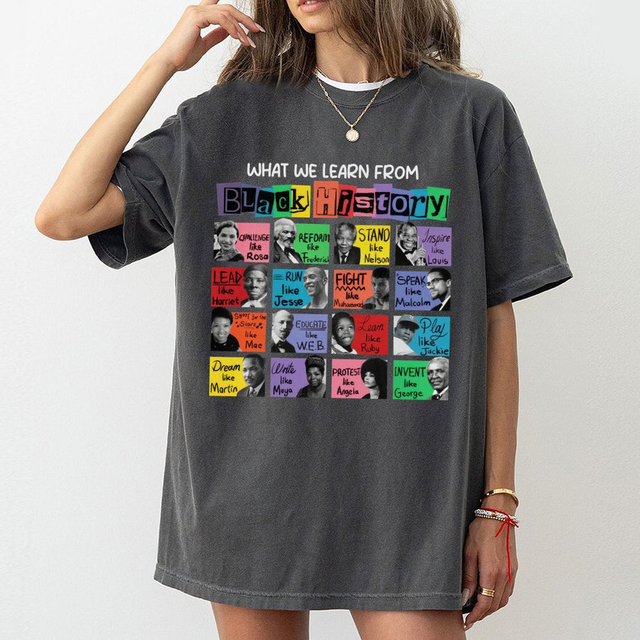 Black History Month T-Shirt | Inspirational African American Icons Graphic Tee | Premium 100% Cotton | Civil Rights Leader Gift For Educators