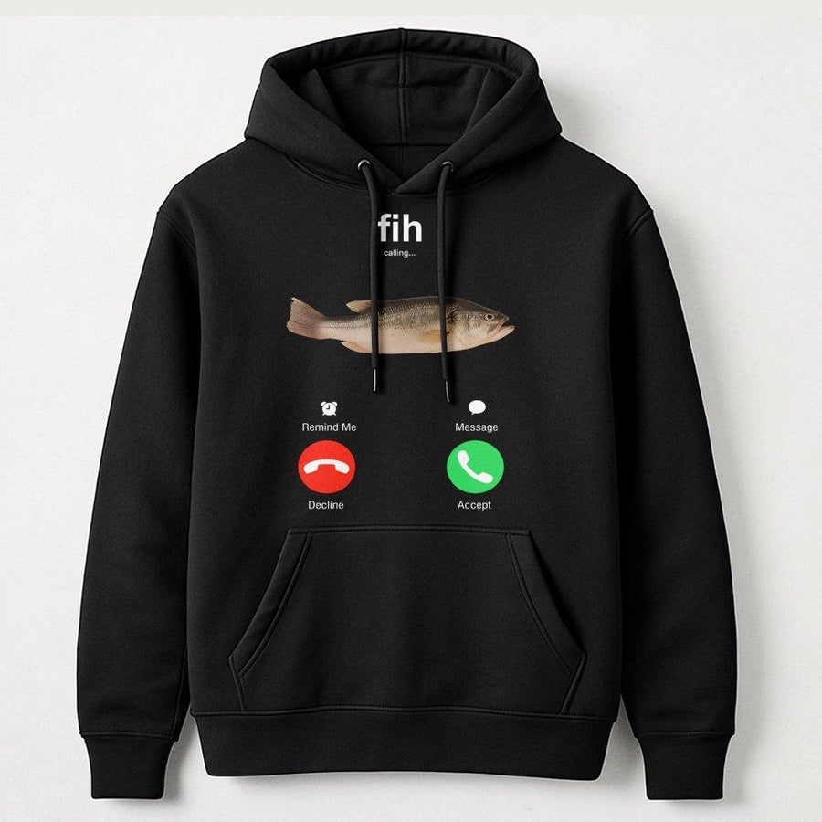 Fih Calling Fish Hoodie | Funny Fishing Meme Graphic | Premium Cotton Blend | Gift For Anglers, Fishermen And Women
