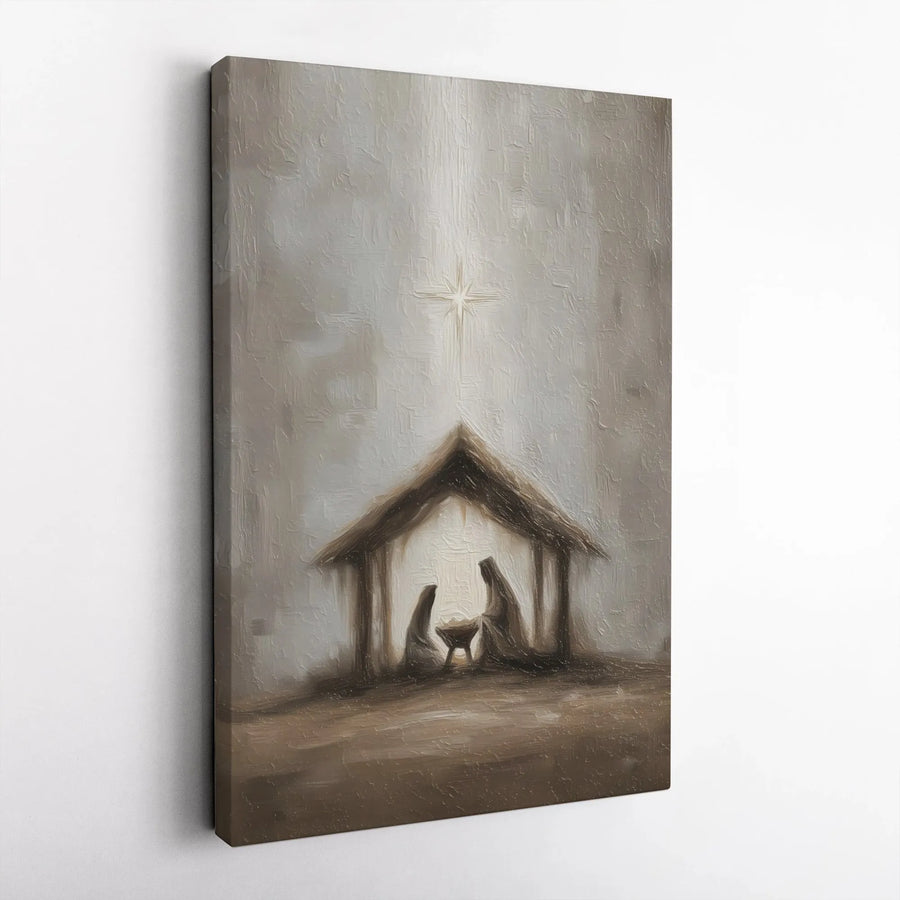 Minimalist Nativity Canvas Print | Holy Family Manger Scene Wall Art | Premium Gallery-Wrapped Gallery Quality | Christmas Religious Gift for Home
