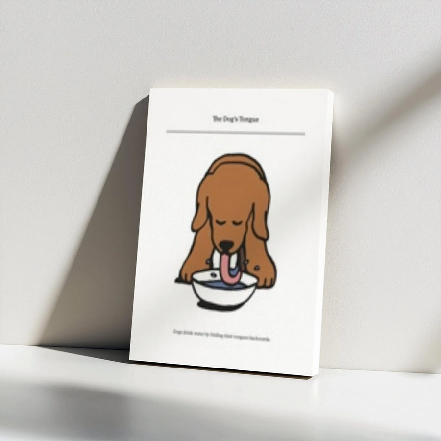 Dog Tongue Anatomy Vertical Canvas | Minimalist Veterinary Illustration | Premium Gallery Wrap Wall Art | Gift for Veterinarian, Vet Tech
