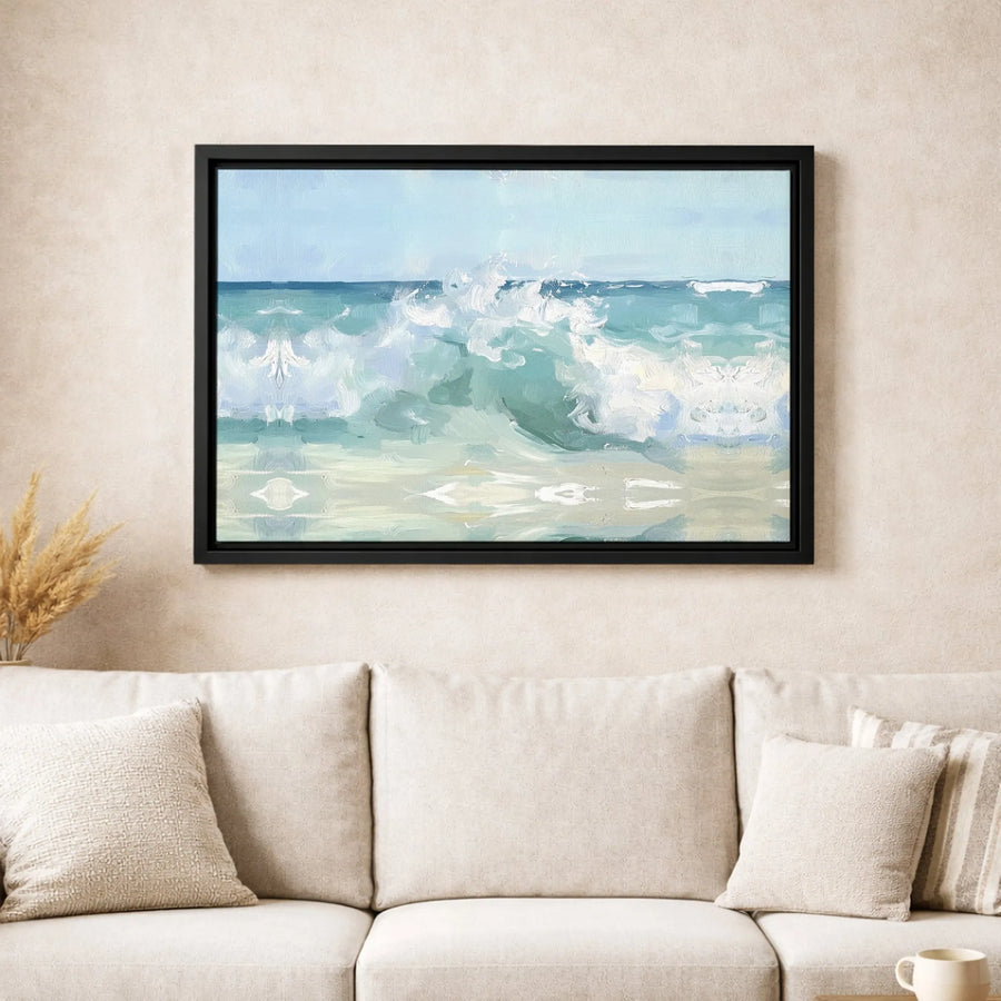 Ocean Wave Canvas Wall Art | Impressionistic Seascape Painting | Premium Gallery Wrap 1.25" Profile | Modern Coastal Home Decor Gift