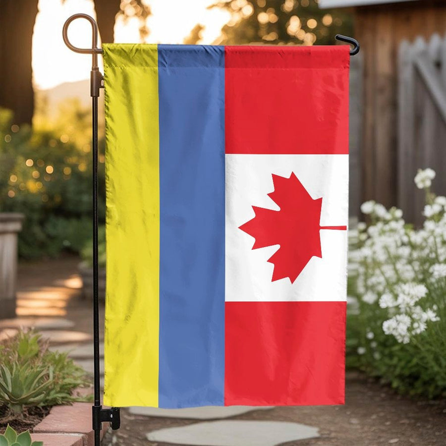 Ukraine Canada Friendship Garden Flag | Double-Sided Durable Outdoor Decor | Weather-Resistant Premium Polyester | Patriotic Gift for Home and Yard