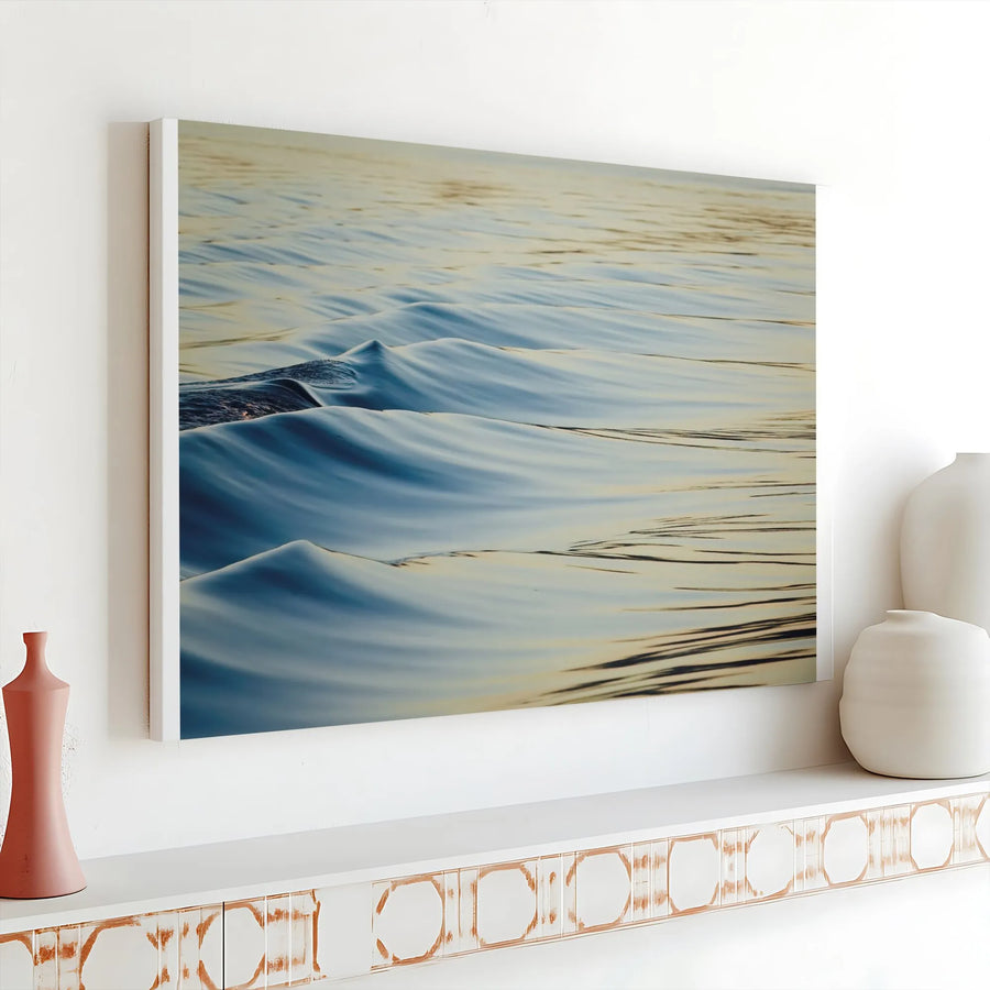 Calm Ocean Waves Canvas Wall Art | Minimalist Seascape Photography | Premium 1.25" Thick Gallery Canvas | Modern Home & Office Decor Gift