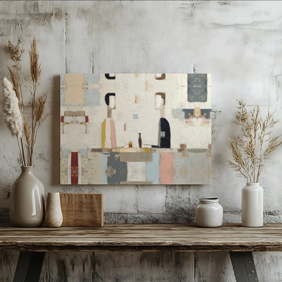 Abstract Figurative Canvas Art | Modern Textured Painting Print | Premium Gallery Wrapped 1.25" Deep Canvas | Living Room & Office Decor Gift