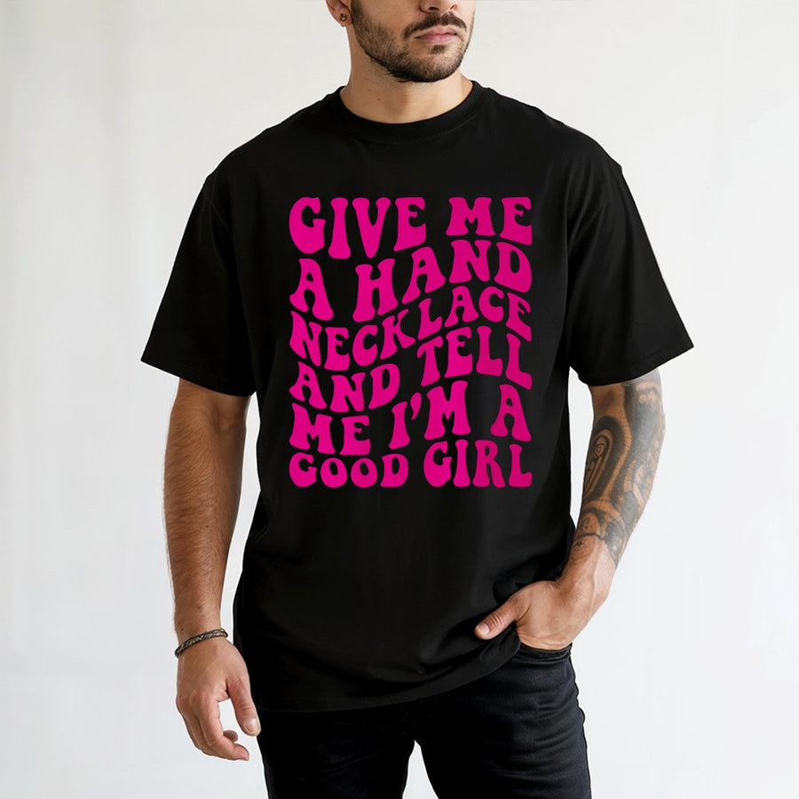 Good Girl Graphic T-Shirt | Retro Wavy Typography Slogan | 100% Cotton Premium Tee | Funny Sarcastic Gift for Her