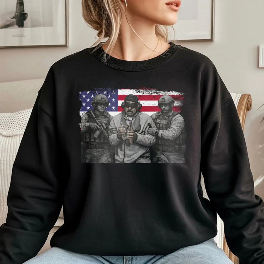 Venezuela Libre Sweatshirt | Distressed US Flag Military Graphic | Premium Cotton Blend | Unisex Patriotic Apparel For Freedom Supporters