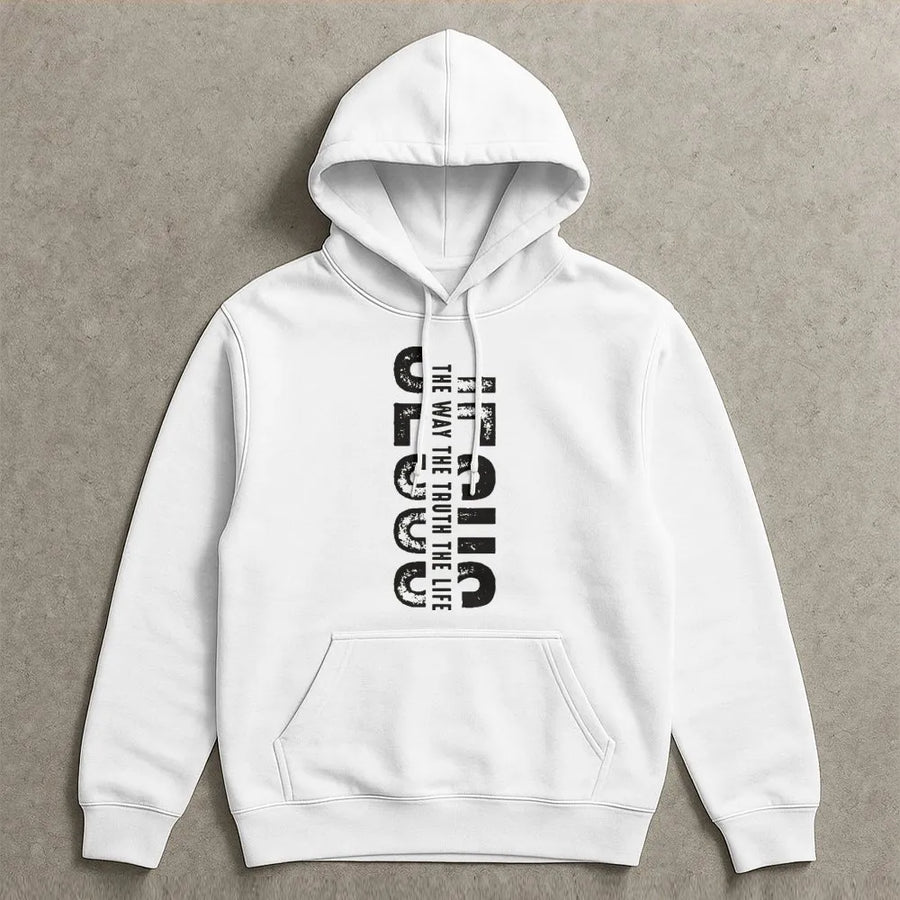 Jesus Hoodie | The Way The Truth The Life Bible Verse | Premium Cotton Blend | Christian Faith Gift for Men and Women