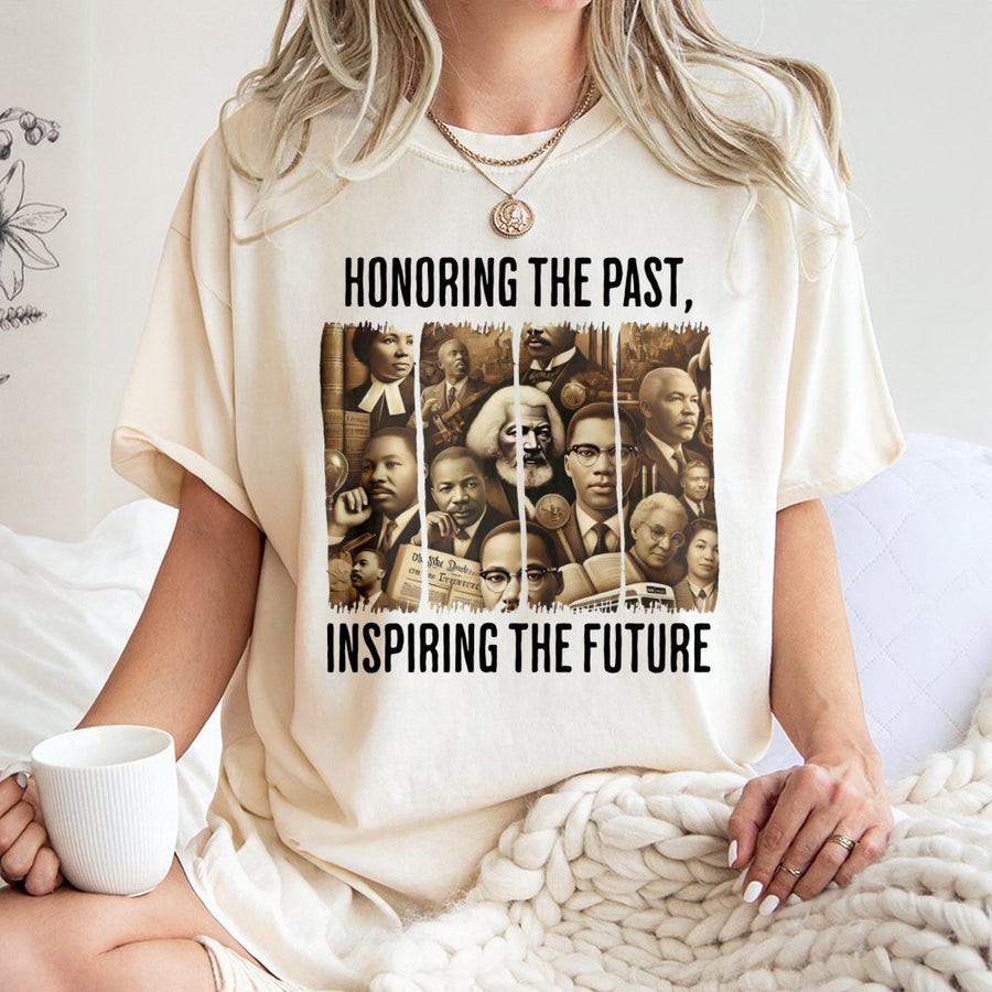 Black History Month T-Shirt | Honoring The Past Inspiring The Future Graphic | 100% Cotton Premium Tee | African American Pride Apparel Gift