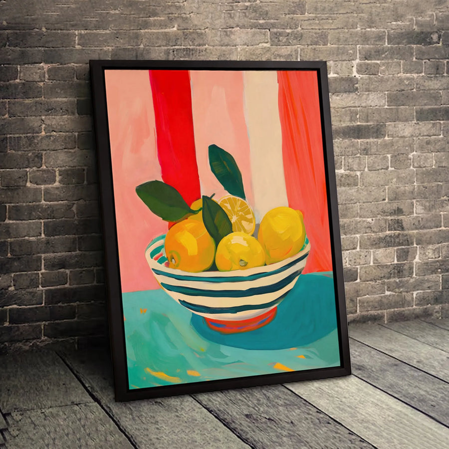 Lemon Still Life Wall Art | Abstract Fruit Canvas Print | Premium Gallery-Wrapped Decor | Kitchen & Dining Room Gift