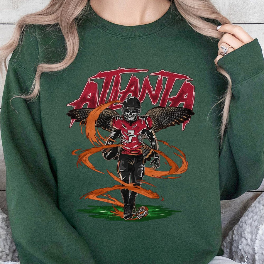 Atlanta Skeleton Football Player With Falcon Wings Sweatshirt