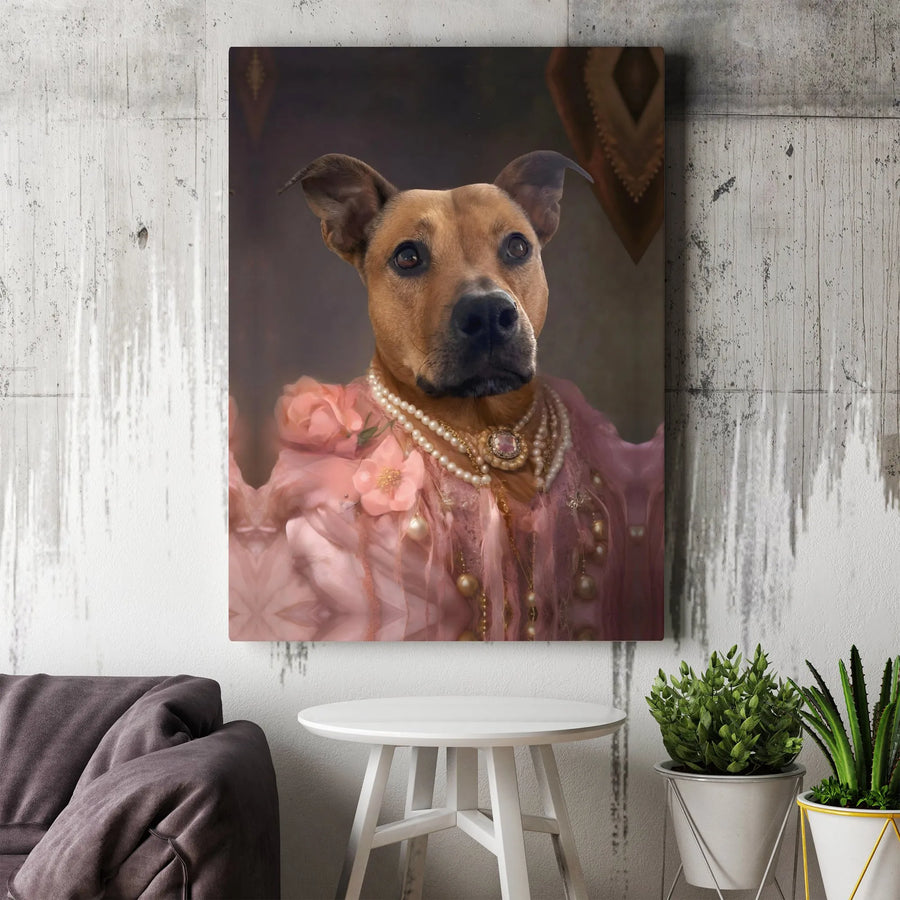 Royal Dog Portrait Canvas Art | Renaissance Style Pet Portrait | Premium Framed Canvas Print | Funny Wall Decor Gift for Dog Mom