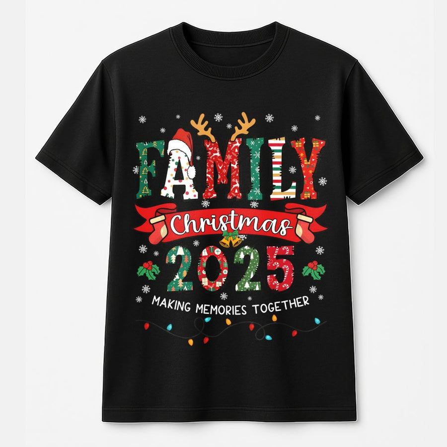 Family Christmas 2025 Matching T-Shirt | Making Memories Together Holiday Graphic | 100% Cotton Premium Tee | Festive Gift for Group Photos