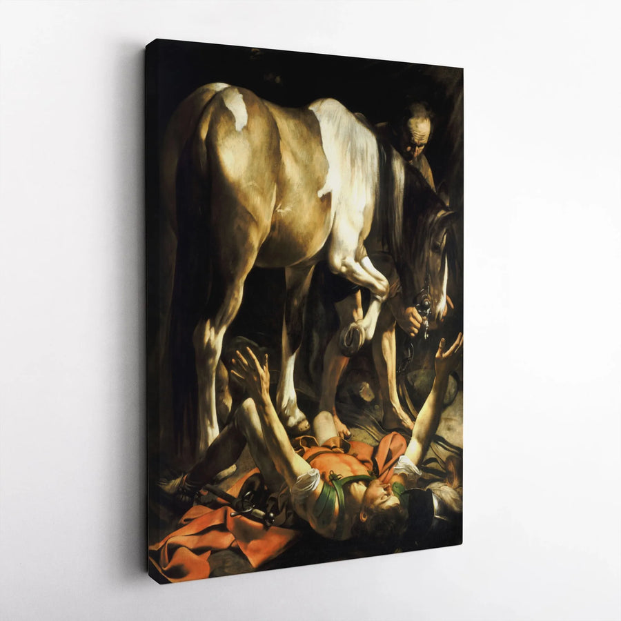 Caravaggio Conversion on the Way to Damascus Canvas Print | Baroque Religious Wall Art | 1.25 Inch Gallery Wrap | Premium Museum Quality Gift