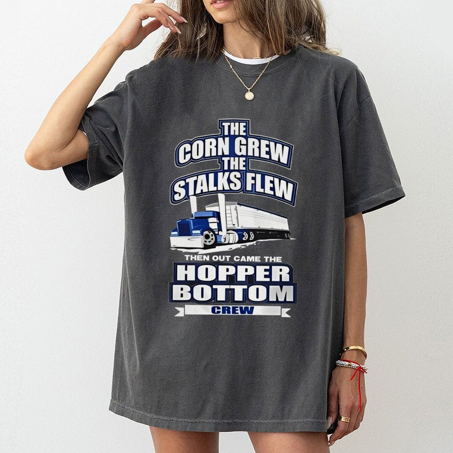 Hopper Bottom Trucker T-Shirt | Funny Grain Hauler Farm Life Graphic | Premium 100% Cotton Apparel | Gift for Semi Truck Drivers & Farmers