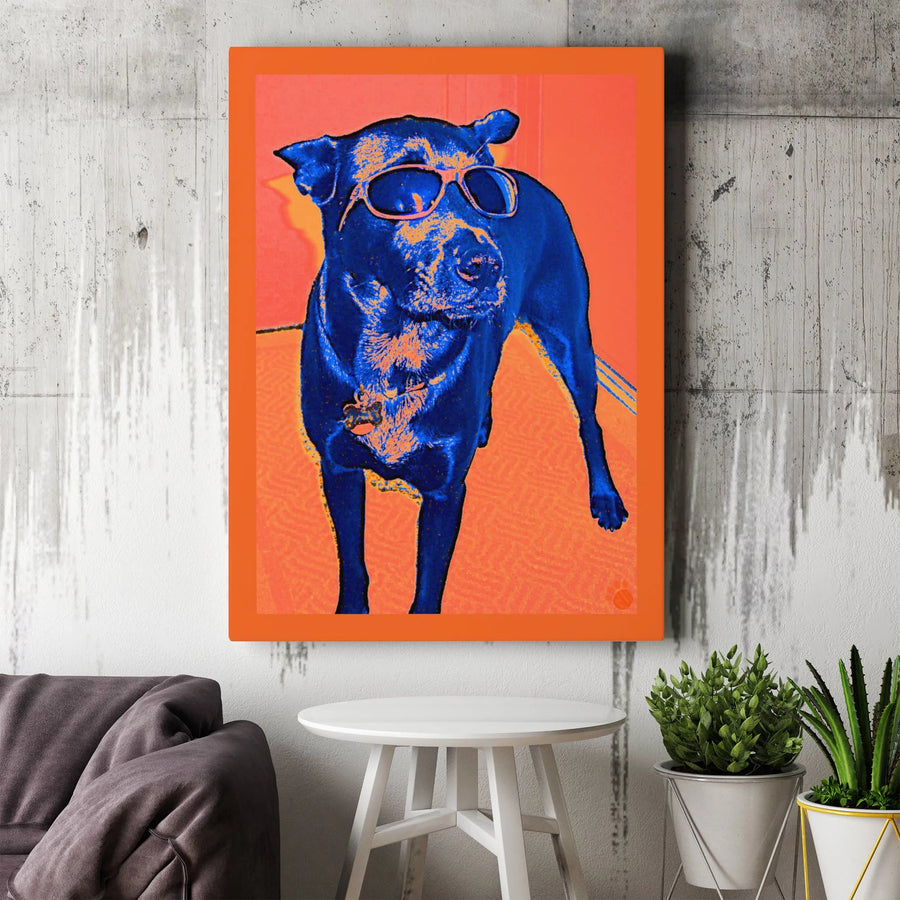 Cool Dog Wall Art | Pop Art Sunglasses Portrait | Premium Gallery-Wrapped Canvas | Vibrant Home Decor Gift for Dog Lovers