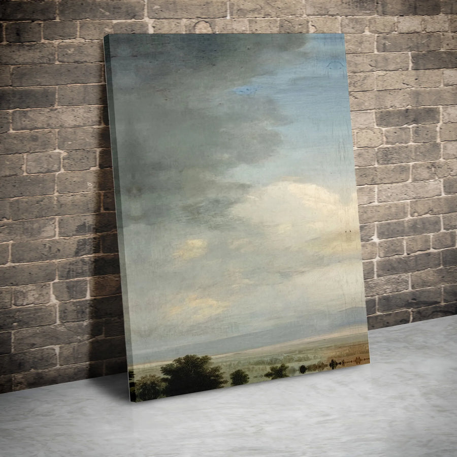 Vintage Landscape Canvas Wall Art | Atmospheric Cloudscape Painting | Premium Thick Gallery Canvas | Classic Home Decor Gift