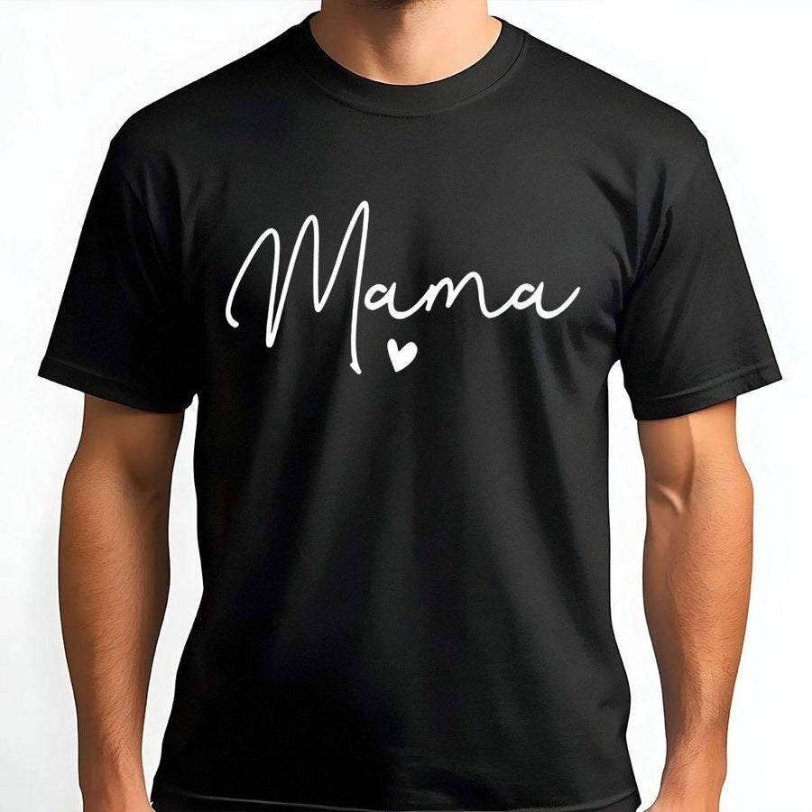 Mama T-Shirt | Minimalist Script Lettering With Heart | Premium Soft Cotton Tee | Cute Gift For Mom, Birthday Or Mother's Day 2026