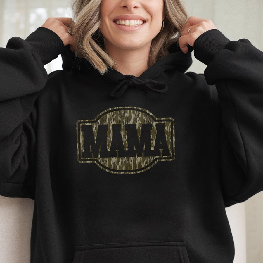 Mama Camo Hoodie | Retro Graphic Print Design | Premium Cotton Blend | Comfy Oversized Gift for Mom