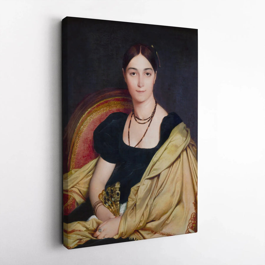 Portrait of Madame de Senonnes Canvas Print | Ingres Vintage Neoclassical Painting | Premium Gallery Wrap | Classic Home Decor Gift for Art Lover