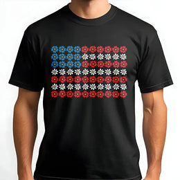 Floral American Flag T-Shirt | Dainty Flower USA Flag Graphic | Soft Cotton Tee | Patriotic 4th of July Gift for Women
