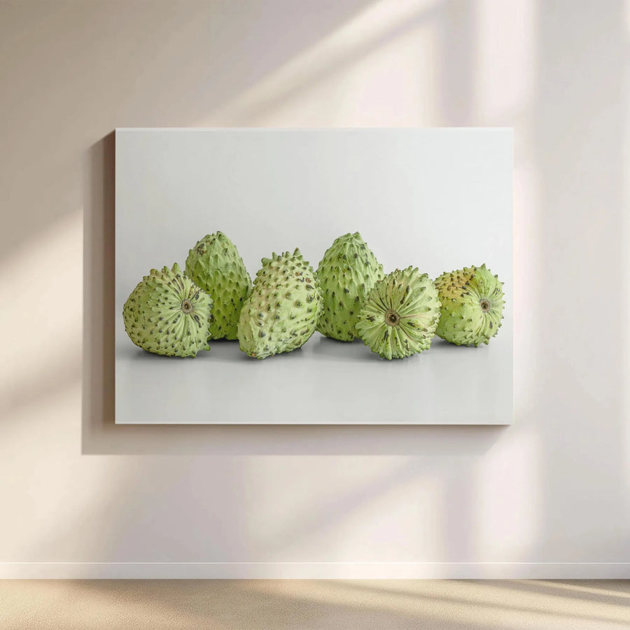 Soursop Fruit Canvas Wall Art | Realistic Guanabana Still Life | Premium Thick Gallery Wrap | Tropical Decor for Kitchen