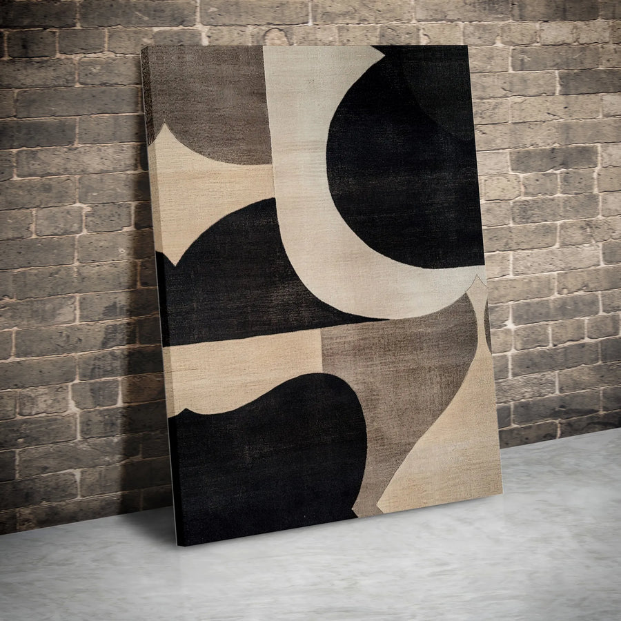 Abstract Geometric Canvas Art | Japandi Style Textured Print | Premium Gallery Wrapped Canvas | Minimalist Home Decor Gift