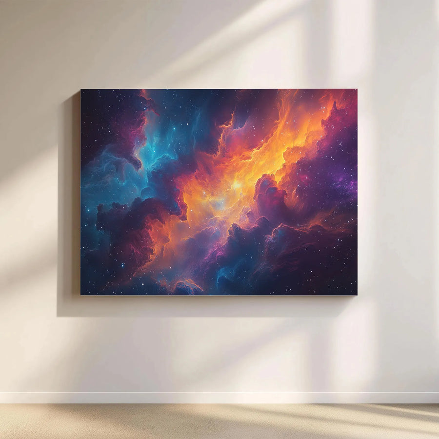 Galaxy Nebula Wall Art | Colorful Deep Space Cosmic Canvas | 1.25 Inch Premium Gallery Wrap | Modern Home Office Decor Gift