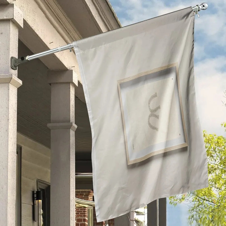 Lucky Horseshoe House Flag | Modern Minimalist Farmhouse Art | Double Sided Weather-Resistant Polyester | Porch & Yard Decor Gift