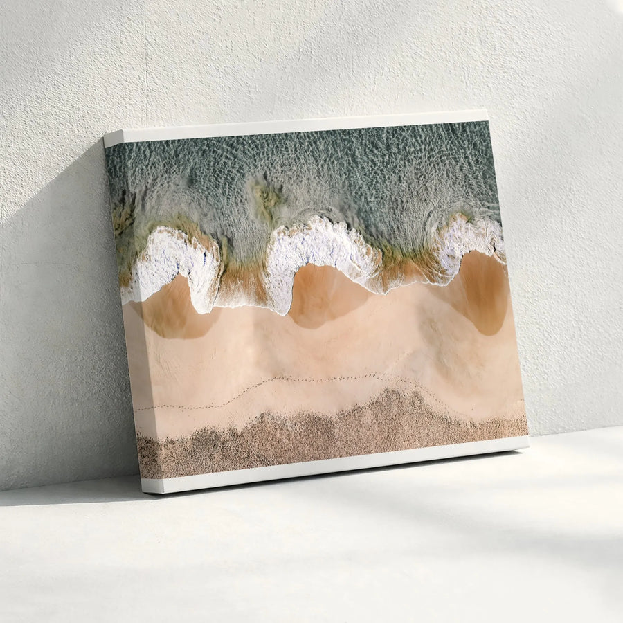 Aerial Beach Canvas Print | Drone Ocean Photography Wall Art | Premium Gallery Wrapped Canvas | Coastal Home Decor Gift